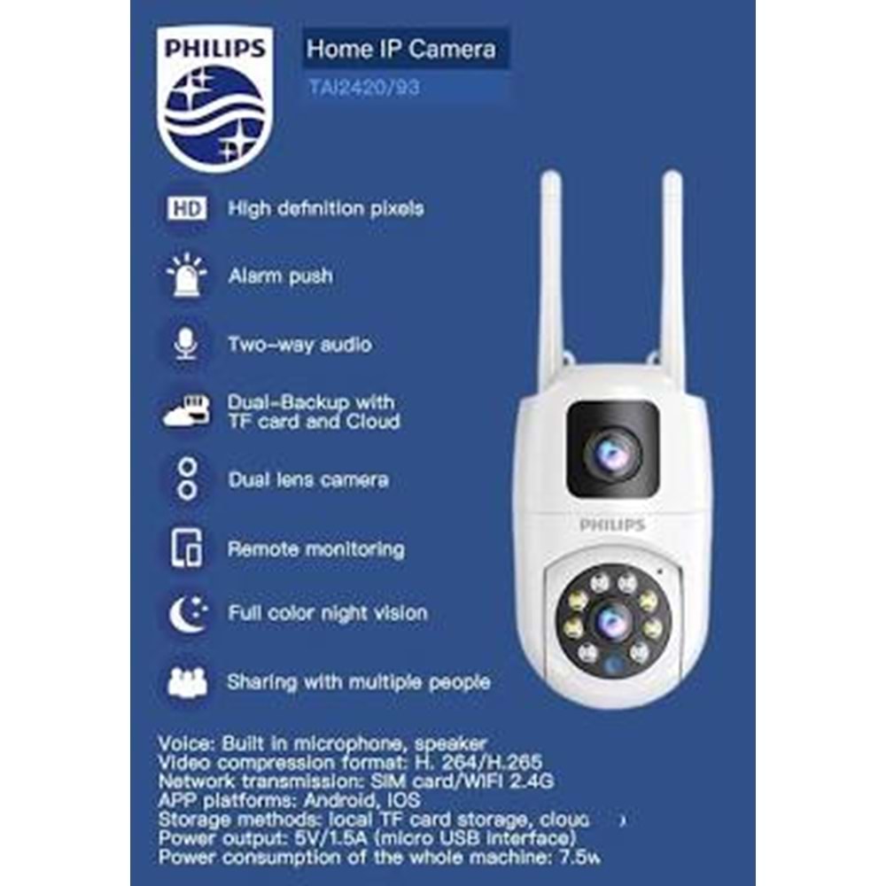 Philips TAI2420 Wifi Elektrikli Kamera