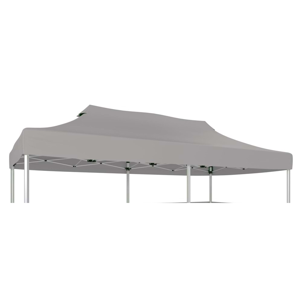 Gazebo 3x4,5 mt ÜstTentesi 4 Tarafı Cırt Cırtlı A.gri Çelik (SADECE TENTE)
