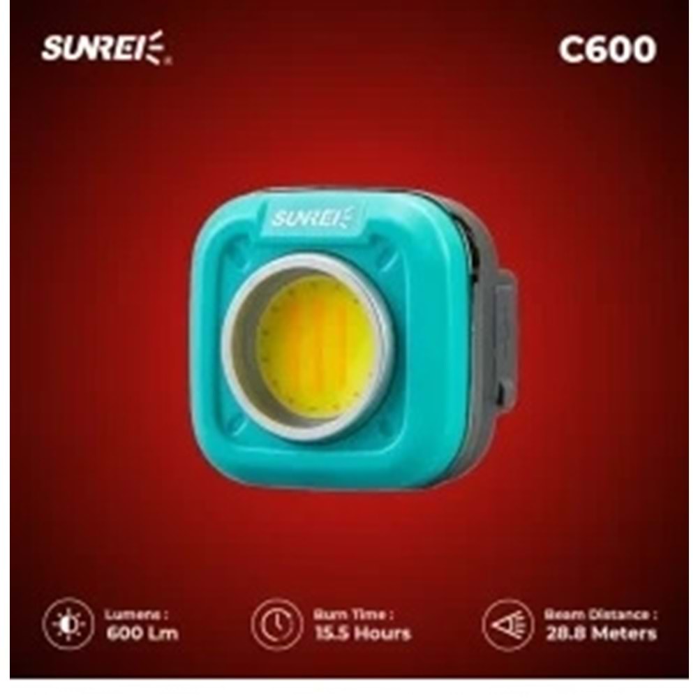 Sunrei Kafa Lambası C600 Max 600 Lumens