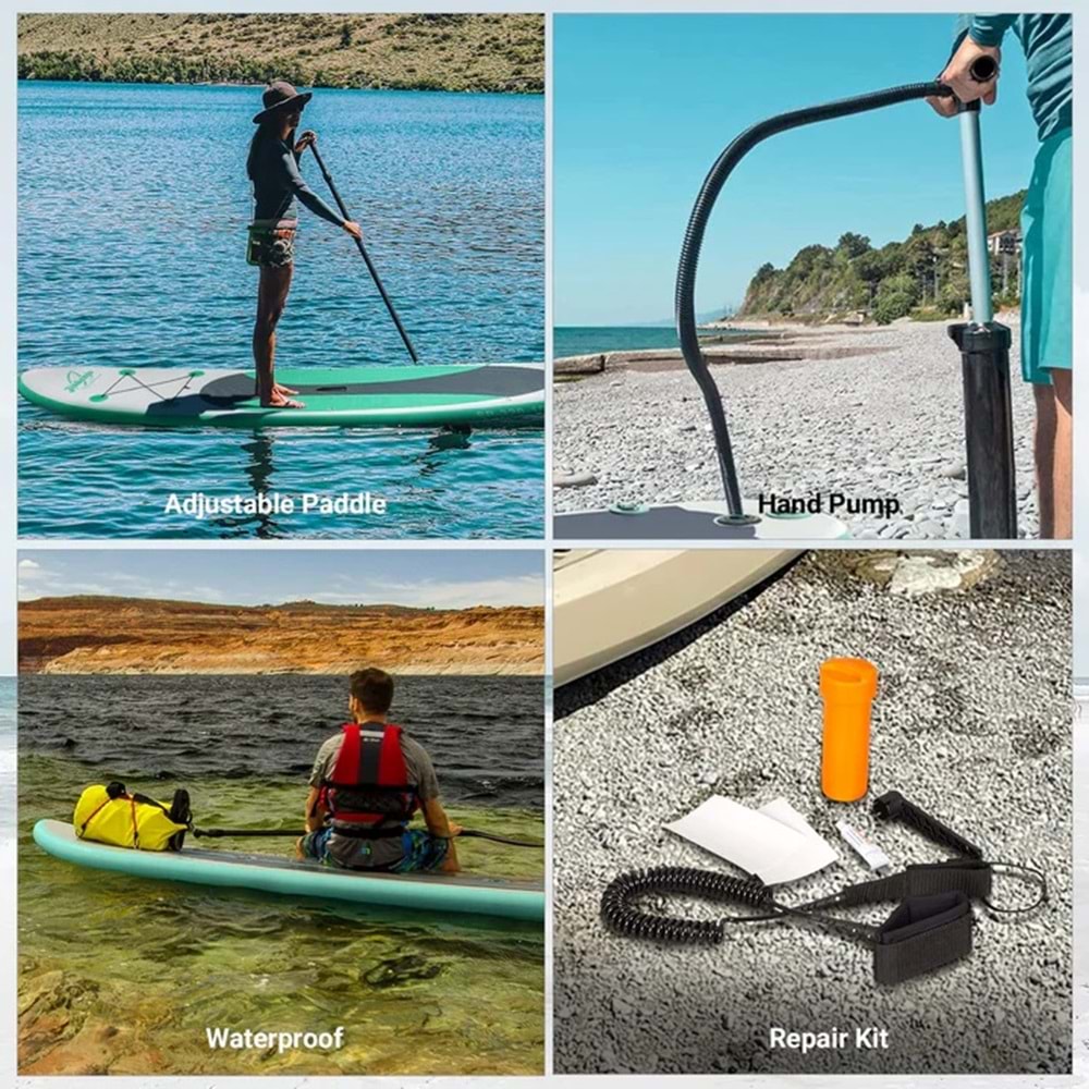 Jiubenju Inflatable Stand Up Paddle Board SUP Green