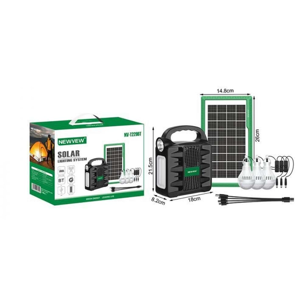 Newvew Solar Kamp Seti NV-T229BT