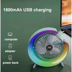 Şarjlı RGB Işıklı Mini Fan