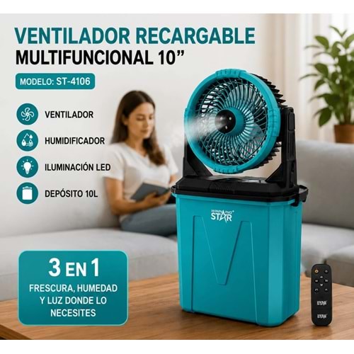 Winningstar st-4106 ŞARJLI SULU Fan 10 Inch Vantilatör