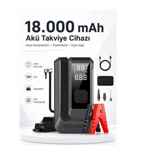 AH-185 Araba Akü Şarj Cihazı Jump Starter
