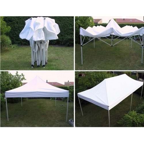 Gazebo Üst Tente 4 Taraf Cırt Cırt 3X6 A.GRİ