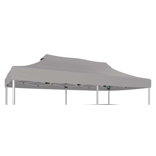 Gazebo 3x4,5 mt ÜstTentesi 4 Tarafı Cırt Cırtlı A.gri Çelik (SADECE TENTE)