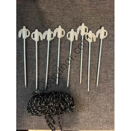 Gazebo 8 li İp Kazık Set