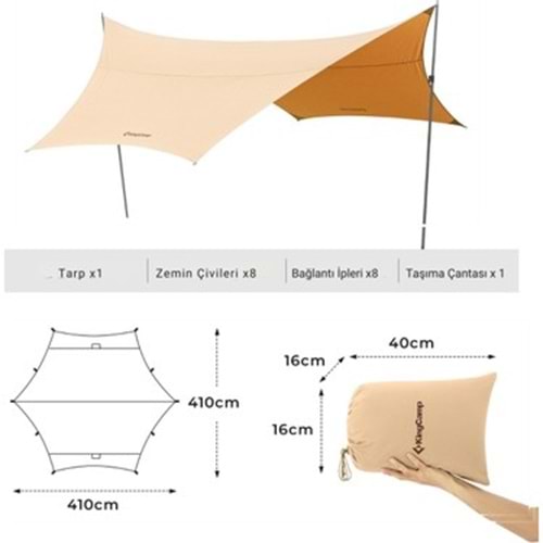 KingCamp Albano 5 (Terni 8) 410x410 cm Tarp
