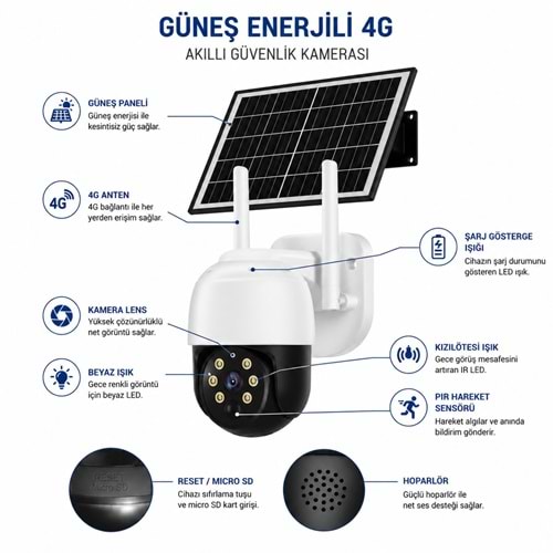 JORTAN SOLAR POWERED Wİ-Fİ / 4G CAMERA JT-8181 4G
