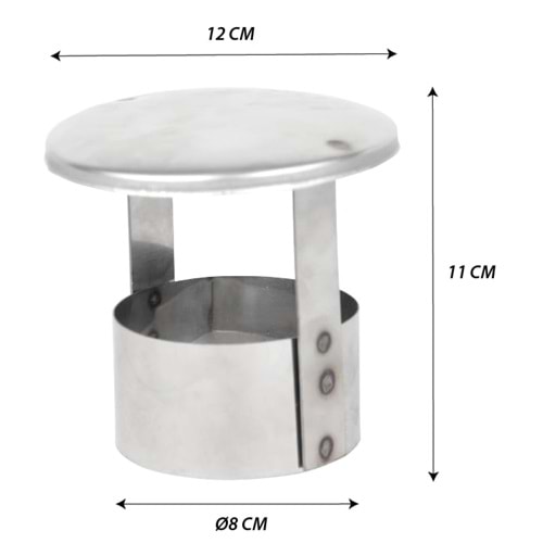 Nurgaz Paslanmaz Soba Baca Şapkası