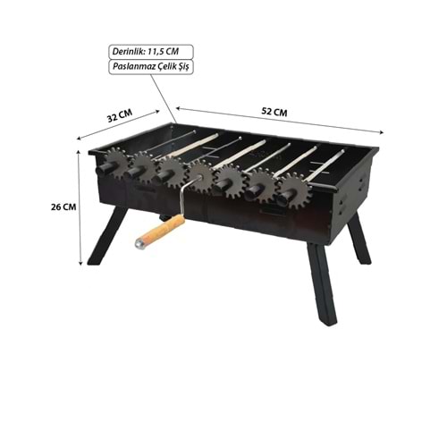 Nurgaz Çevirmeli Kara Mangal