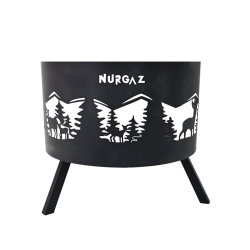Nurgaz Orman Şöminesi Yıldız Geyik Desen