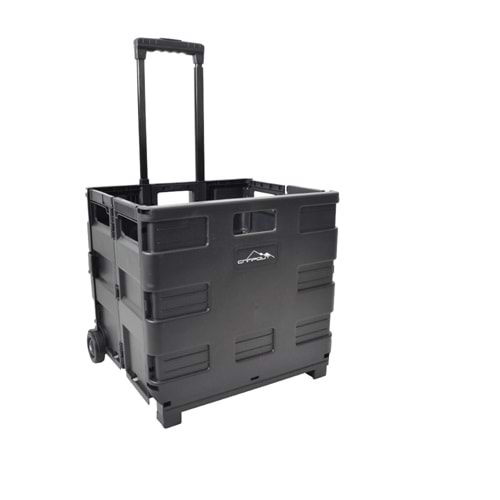 Nurgaz Katlanır Tekerlekli Kamp Kasası Siyah