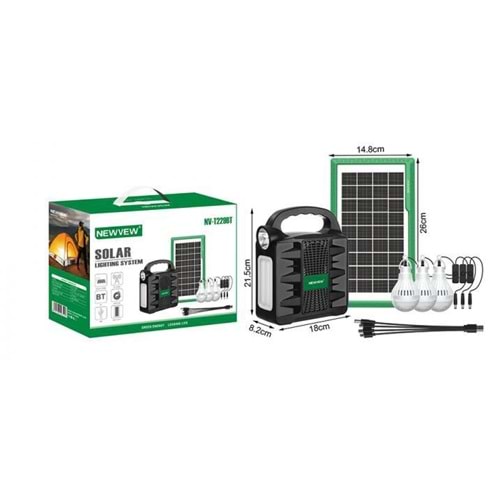 Newvew Solar Kamp Seti NV-T229BT