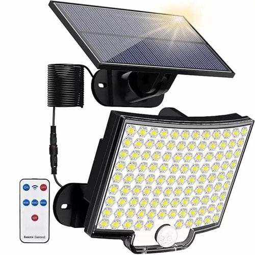 Solar 5 Metre KAblolu 108 Led Duvar Işığ