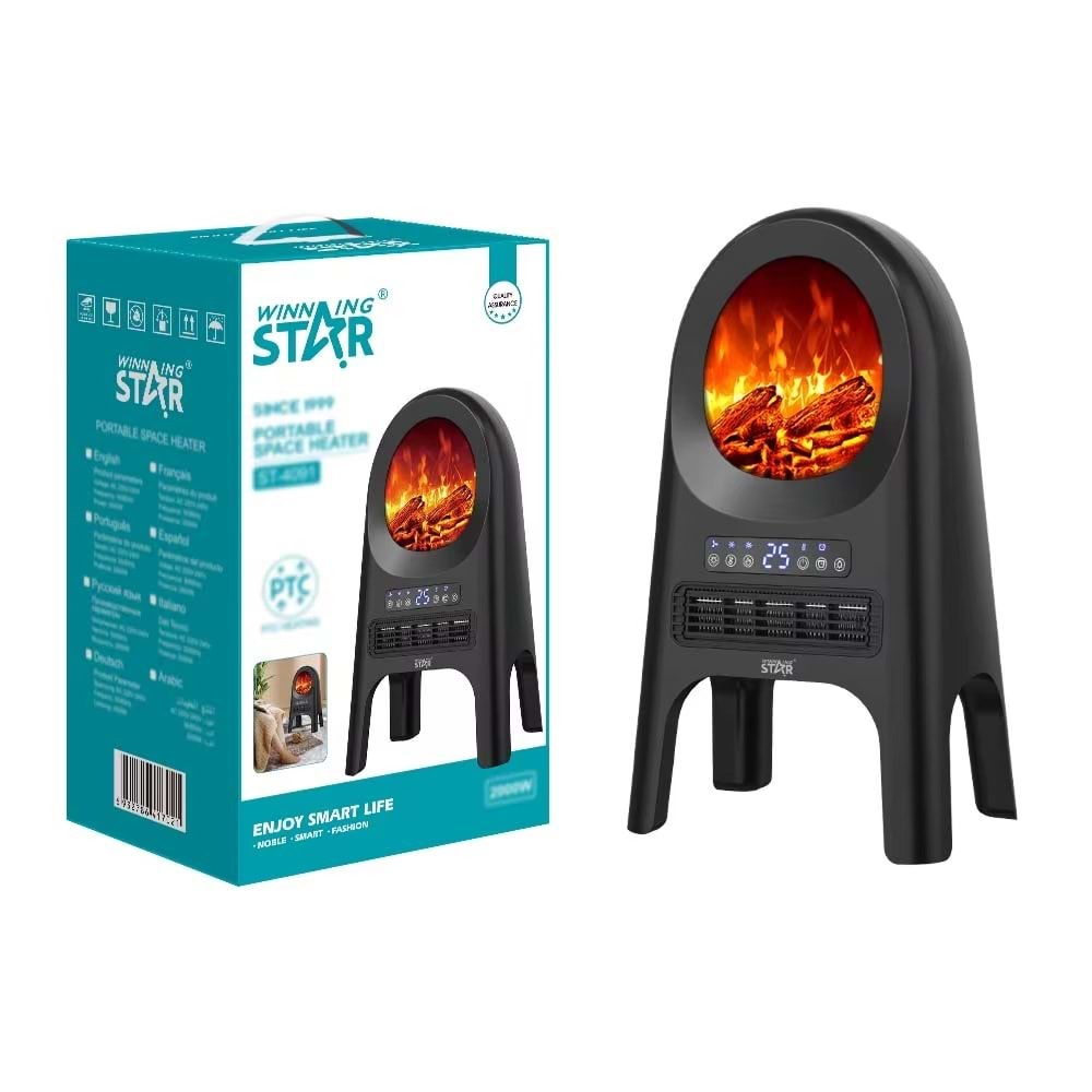 Winning Star ST-4091 2000W Uzaktan Kumandalı Şömine Görünümlü Elektirikli Soba
