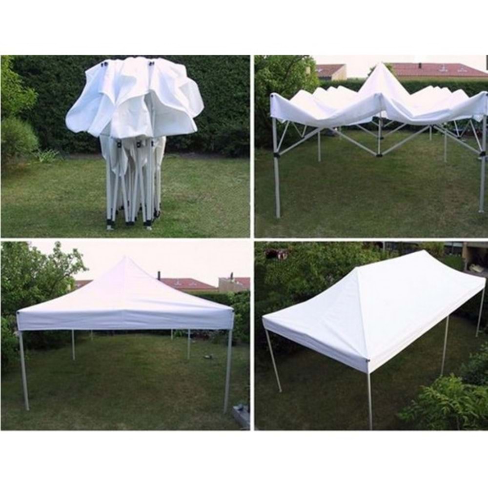 Gazebo Üst Tente 4 Taraf Cırt Cırt 3X6 A.GRİ