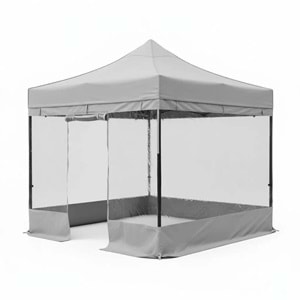 Gazebo 3X3 Çelik Kış Bahçesi Düz Gri